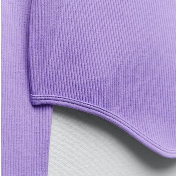 Zara Women's Purple Lavender Rib Knit Long Sleeve Pullover Crop Shirt Top M/L - Picture 11 of 11
